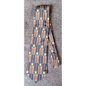 Dress Tie 70s 80s 90s Y2K Mens Boxelder Signed Multicolor 3.75 Wide 56 Long